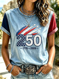Women'S Casual Patriotic Printed T-Shirt