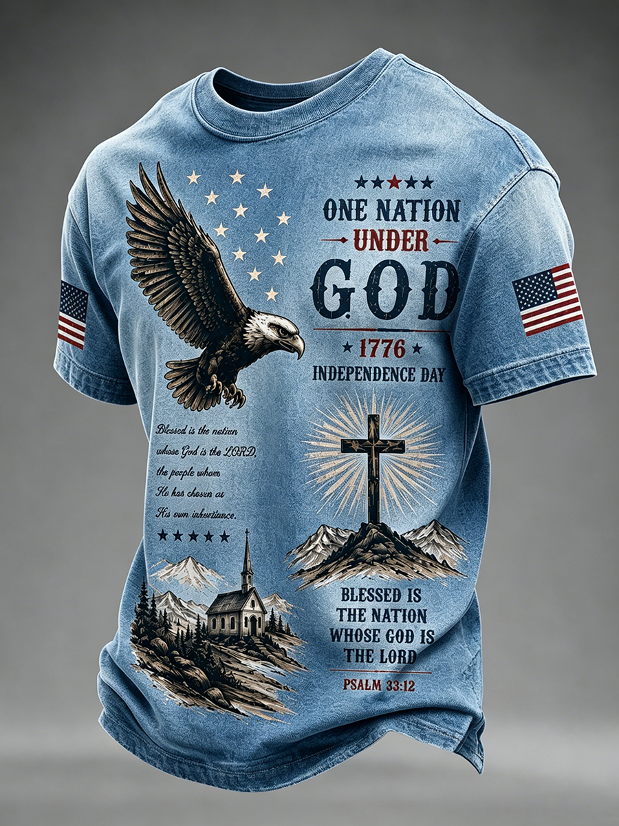 250Th Anniversary Commemorative Faith Printed Round Neck T-Shirt In The United States