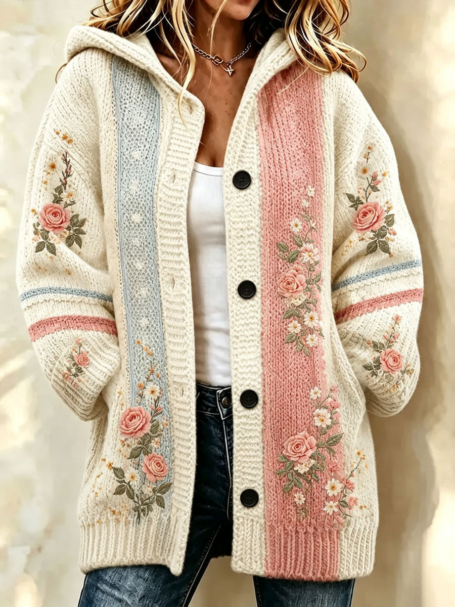 Women'S Breast Cancer Casual Gradual Color Sweater Cardigan
