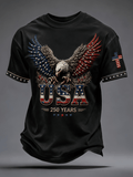 Men'S White Eagle 250 Year Printed Casual T-Shirt