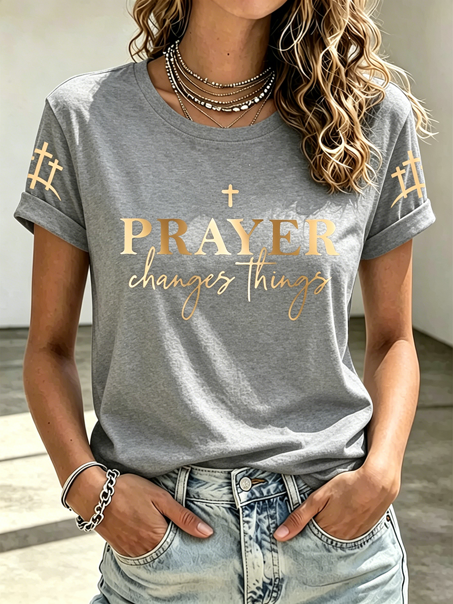 Jesus Faith Commemorative Printed Round Neck Top