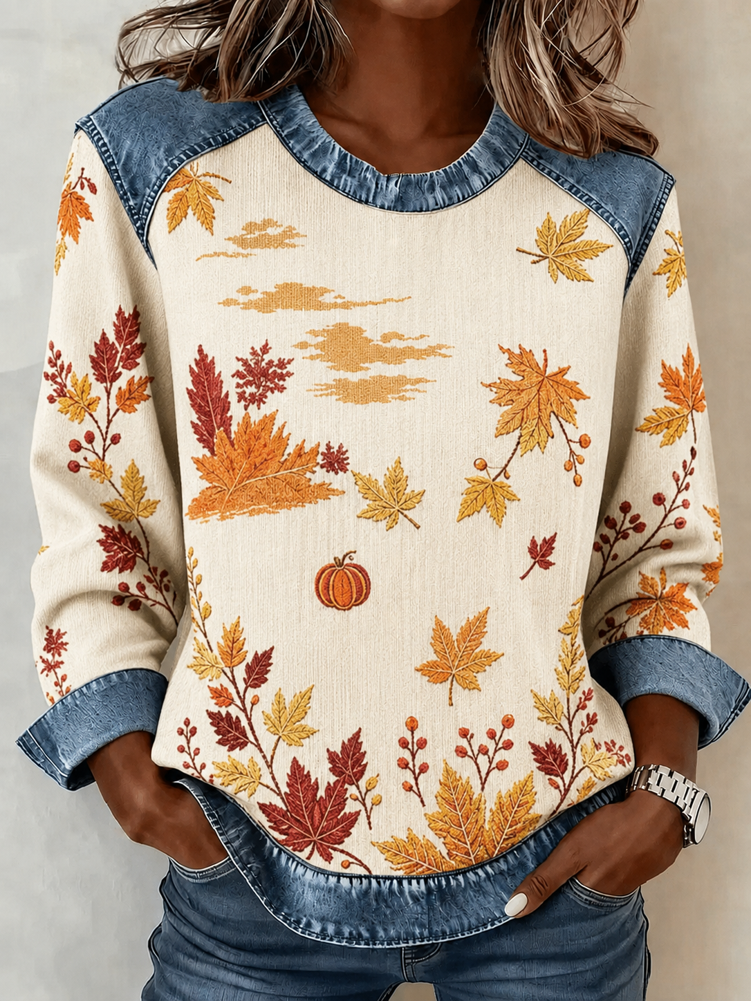 Crew Neck Casual Sweatshirt