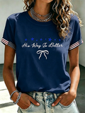 Women'S His Ways Are Better America Faith Printed Casual T-Shirt