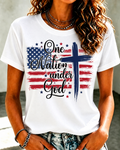 Women'S Faith Flag Printed Round Neck T-Shirt