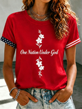 Women'S America Flag Printed Casual T-Shirt