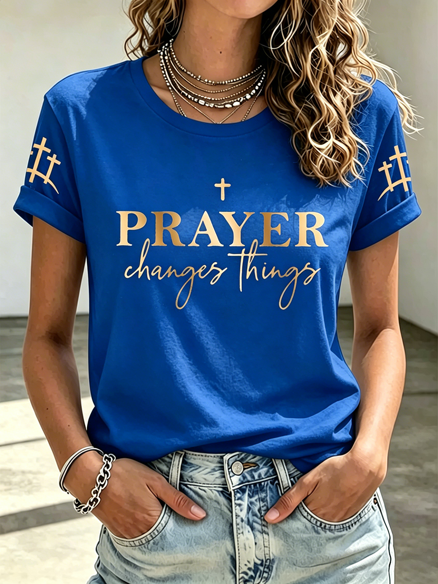 Jesus Faith Commemorative Printed Round Neck Top
