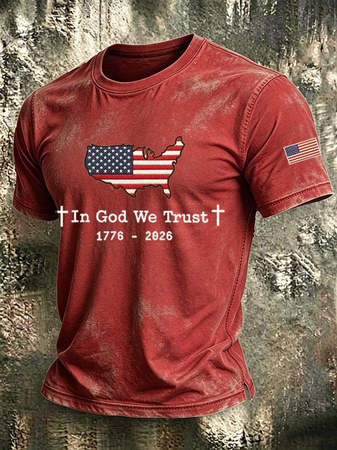 Men'S In God We Trust Printed Casual T-Shirt