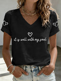 Women'S It Is Well With My Soul Print T-shirt