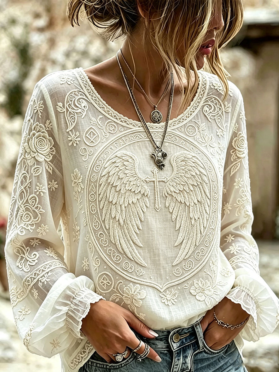 Women's Cross Cotton and Linen Top