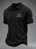 Men's Faith Cross Printed Casual Polo Shirt