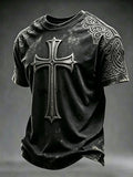 Men'S Faith Cross Printed Printed Casual T-Shirt