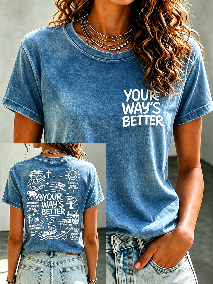 Faith Jesus Slogan Commemorative Print Casual T-Shirt