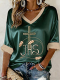 Corpus Christi Women's V-Neck Long-Sleeve Top