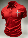 Men's Faith Cross Printed Casual Shirt