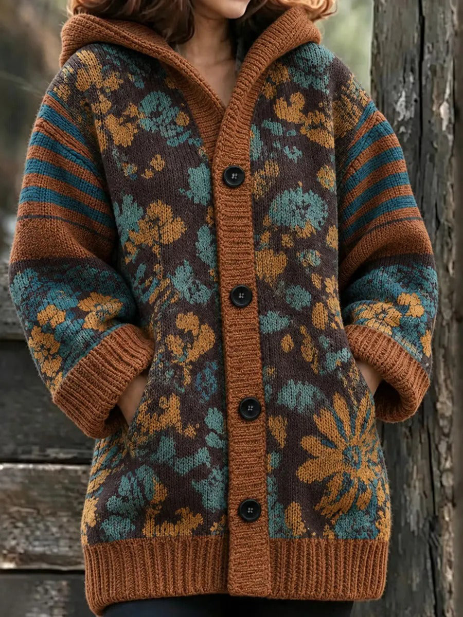 Women'S Geometric Printed Casual Cardigan