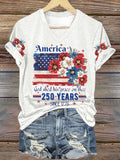 Women's Independence Day Casual Printed Short-Sleeve T-shirt