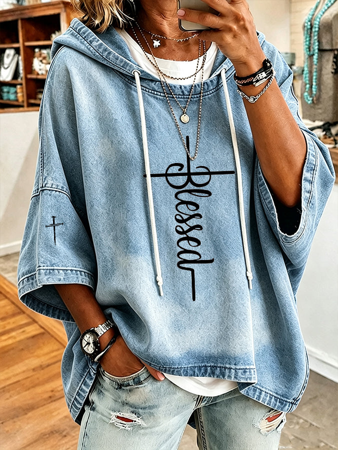 Women'S Vintage Faith Print Hoodie