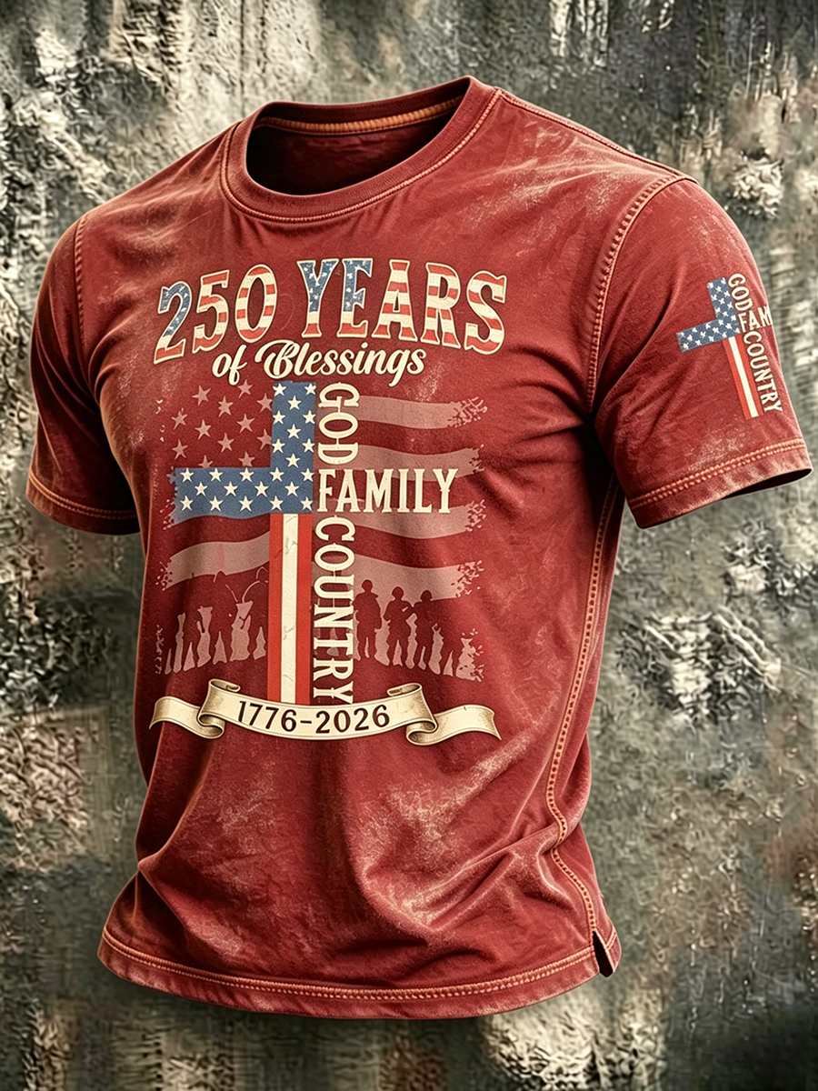 250Th Anniversary Commemorative Faith Printed Round Neck T-Shirt In The United States