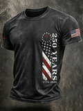 Men's 250Th Anniversary Printed Round Neck Short Sleeve T-Shirt