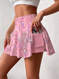 Women'S Faith Hot Diamond Printed Casual Two Piece Short Skirt