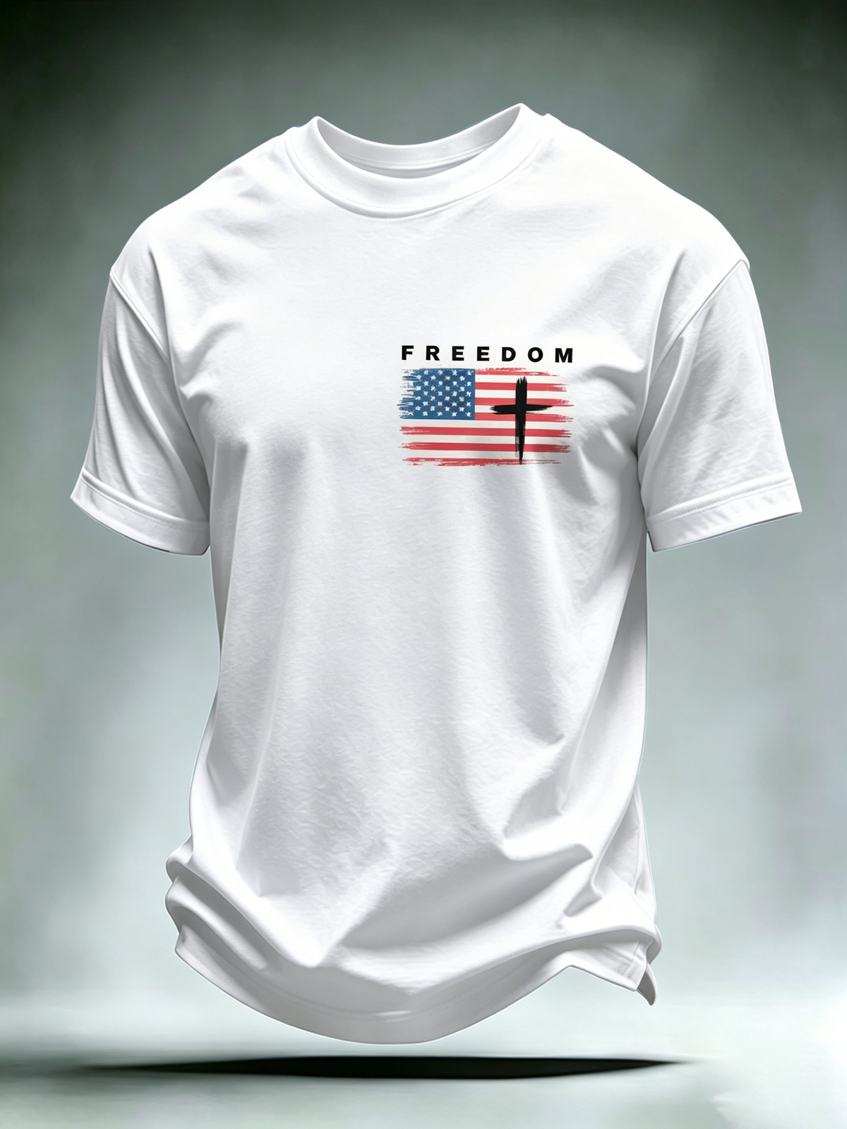 Freedom Faith Printed Round Neck T-Shirt From The United States