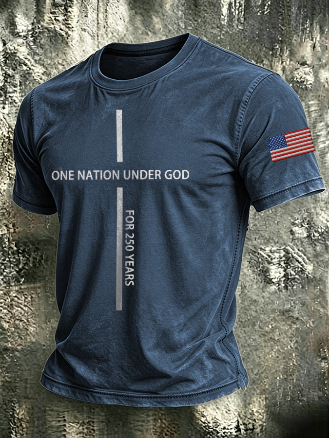 Men'S Patriotic Printed T-Shirt With Beliefs