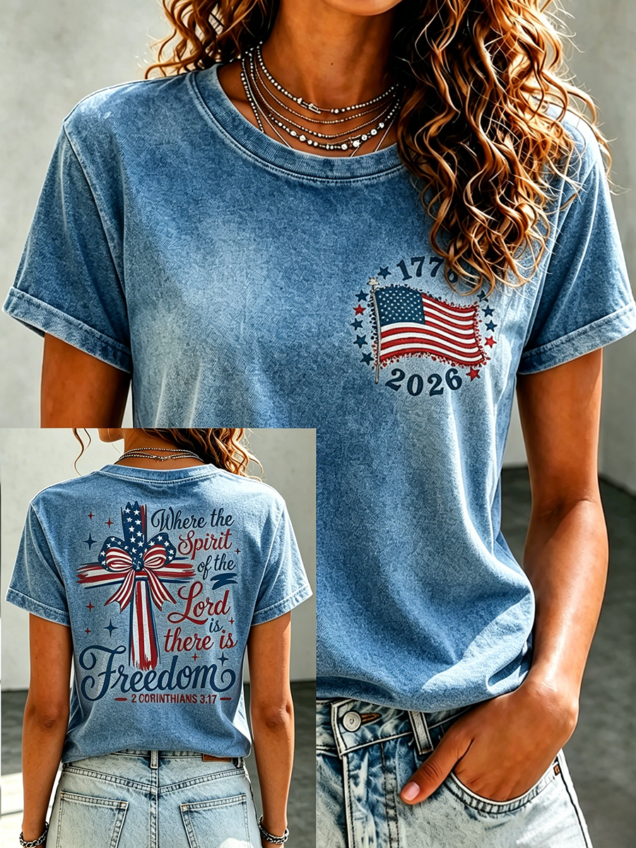 American Faith Jesus Memorial Printed Casual T-Shirt