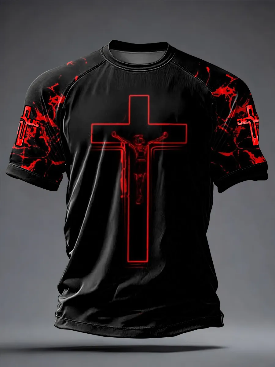 Men'S Faith Printed Casual Short Sleeves T-Shirt