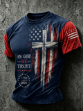 Men'S Faith Cross Printed Casual T-Shirt