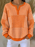 Women Abstract Henley Collar Printing Casual Spring/Fall Long Sleeve Sweatshirt