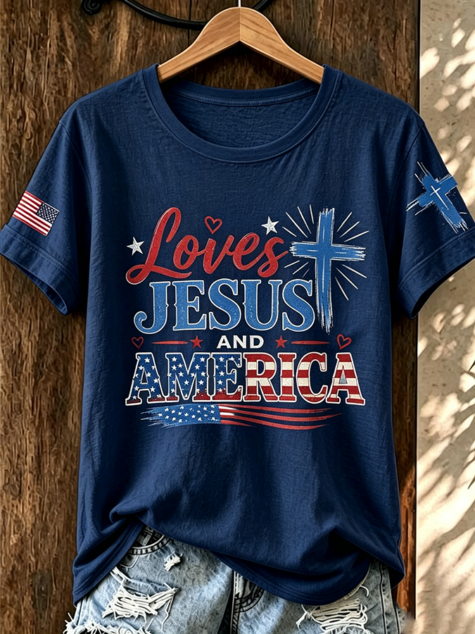 1776-2026 American Women'S Patch Pattern T-Shirt