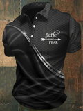 Men's Faith Over Fear Jesus Print Polo Shirt