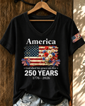 Women'S Faith And Flag Flower Printed Casual T-Shirt