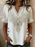 Women's Cross Cotton and Linen Top