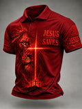 Men'S Casual Faith Printed Short Sleeved Polo Shirt