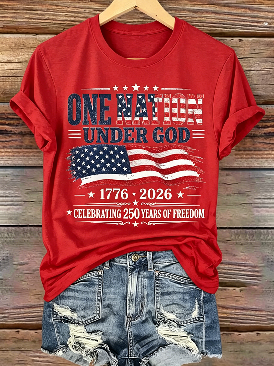 250Th Anniversary Faith Commemorative Printed Round Neck Top In The United States