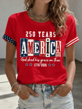 Women's God shed his grace on thee American Flag Printed Casual T-shirt