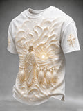 Men's Religious Beliefs Printed Casual Round Neck T-shirt