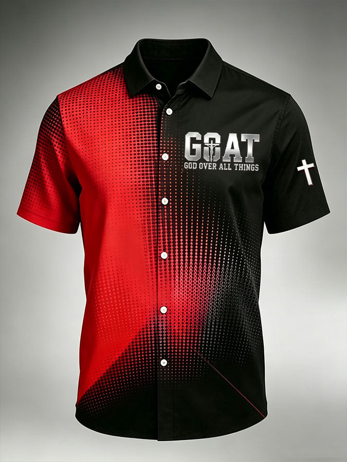 Men'S Faith Printed Casual Collar Shirt