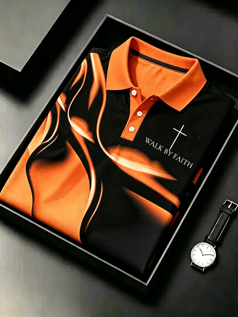 Men'S Christian Cross Floral Print T-Shirt
