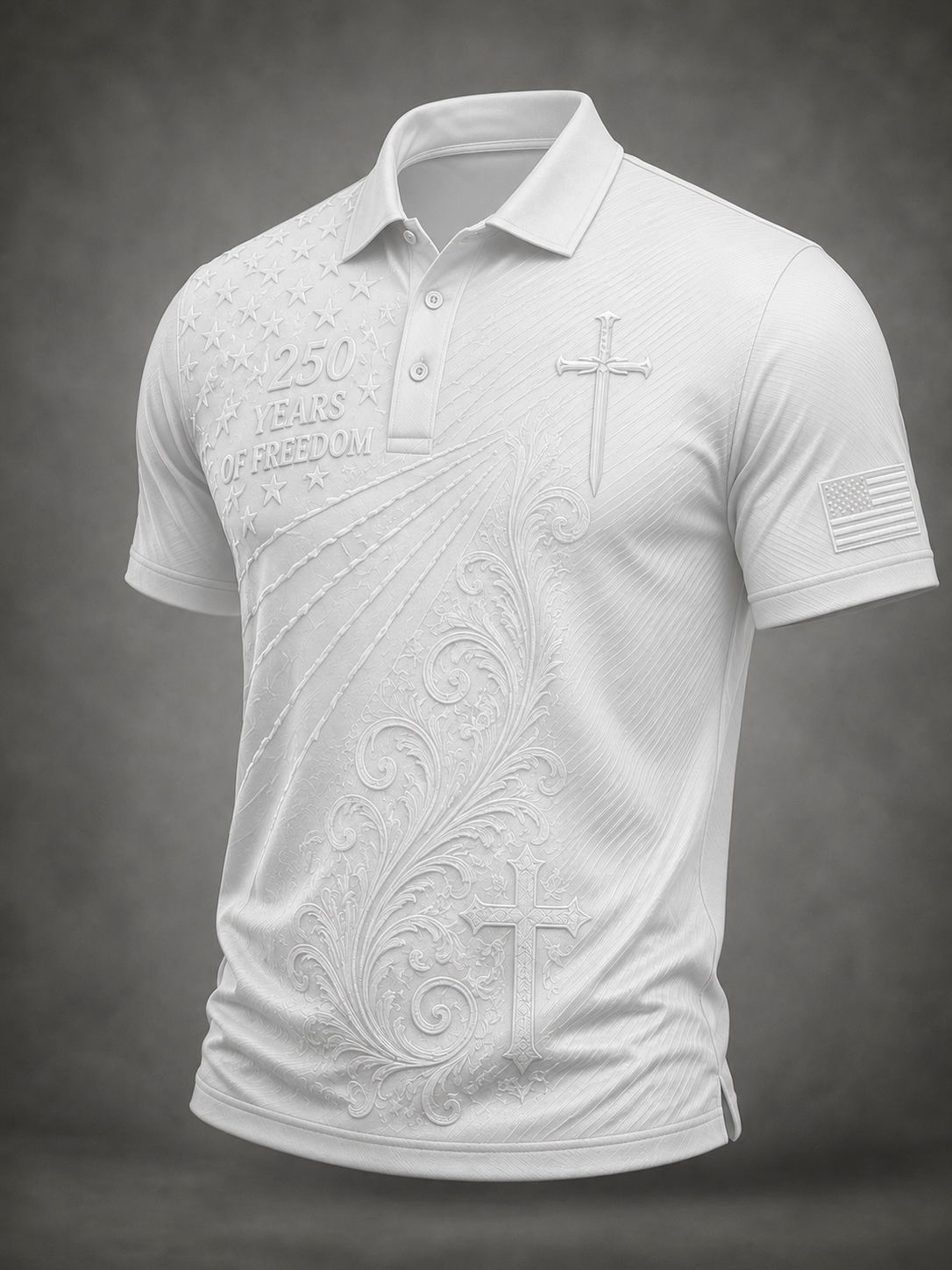 Men'S Casual American 250Th Anniversary And Faith Printed Polo Shirt