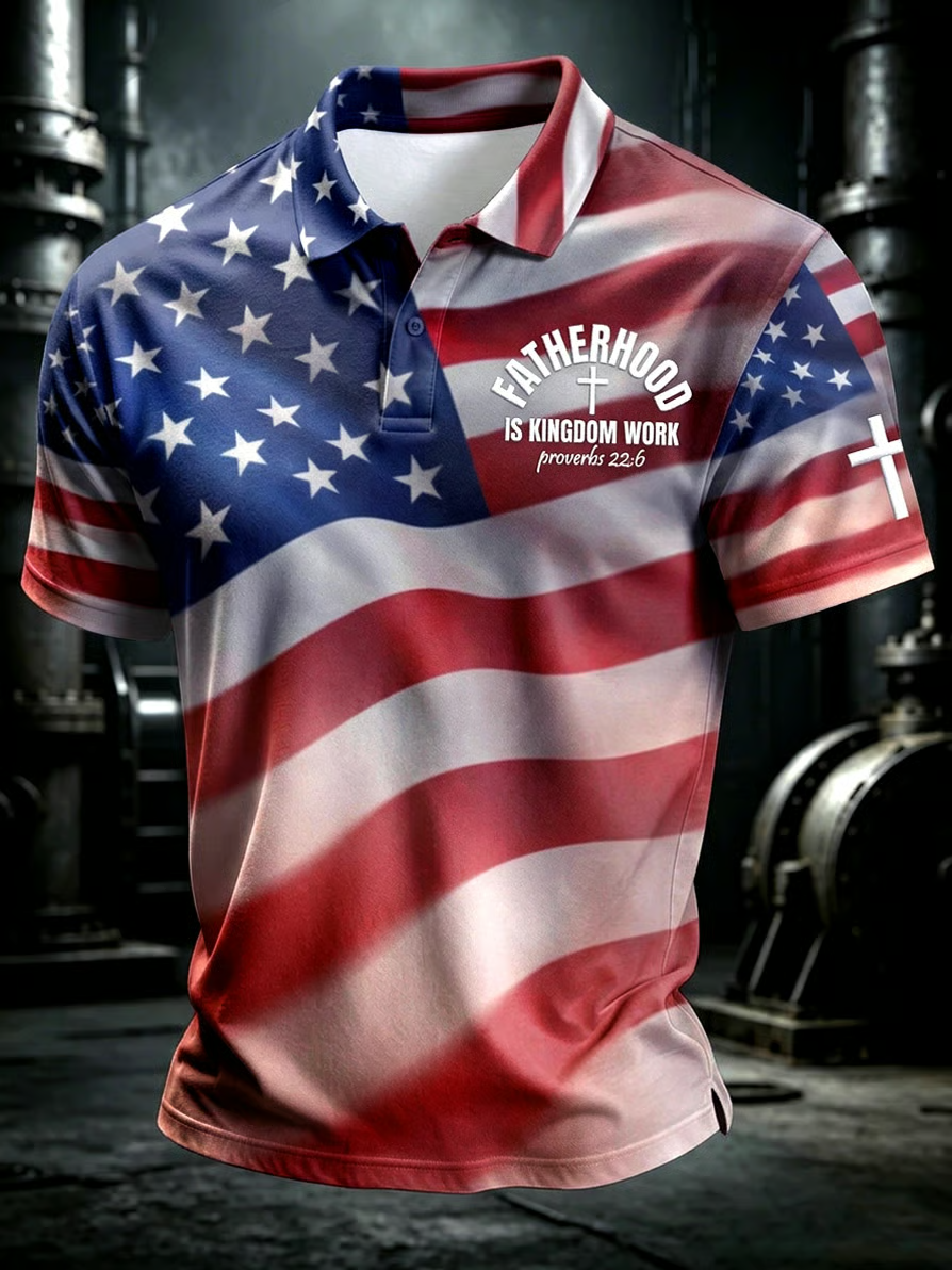 Men's Christian Father's Day gift printed polo