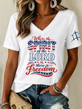 Women'S Where the Spirit of the Lord Is There Is Freedom Print Printed T-Shirt