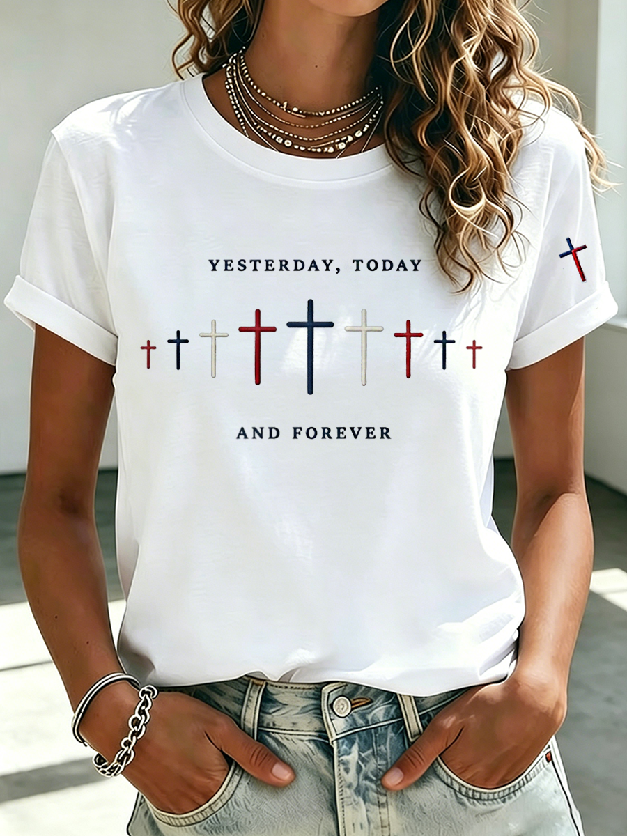 God Bless America Faith Commemorative Printed Casual T-Shirt