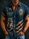 Men'S Faith Printed Casual Collar Shirt