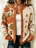 Women'S Cozy Season Printed Casual Cardigan