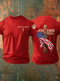 Men'S Faith Cross Flag Printed T-Shirt