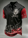 Men'S Faith Printed Casual Collar Shirt