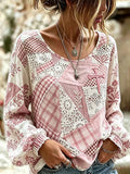 Women'S Cotton Linen Faith Print Casual Shirt