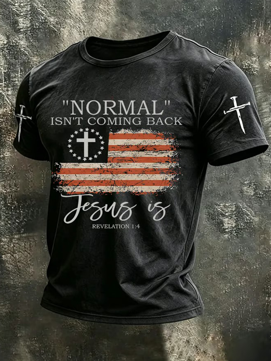 Men's Loves Jesus And Also Loves American T-Shirts
